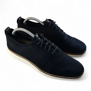 Cole Haan Mens 9.5 M Original Grand Knit Wingtip II Black Ivory C27959 - Picture 1 of 9