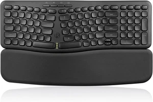 Perixx PERIBOARD-636B US, Wireless Ergonomic Compact USB Keyboard - Black  - Picture 1 of 8