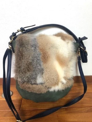 Le Basiques Du Sac Handbag Shoulder Bag Purse w/Removable Fur USED Mint Cond - Image 1 of 4