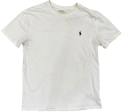 Polo Ralph Lauren T-Shirt Men’s Small S White Crew Neck Embroidered Pony Logo - Image 1 of 4