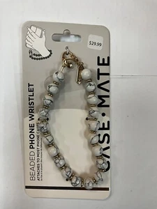 Case-Mate Bracelet Téléphone Perlé pour iPhone - Marbre Blanc - Photo 1 sur 2