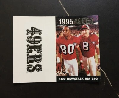 1995 San Francisco 49ers Jerry Rice Steve Young Calendario de Bolsillo KGO NFL Fútbol Foto 1 de 2