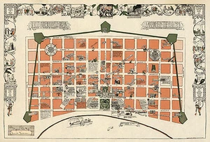 Mid Century New Orleans Karte La Nouvelle Orleans Vintage Geschichte Wandposter - Bild 1 von 2
