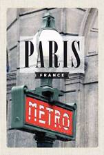 Blechschild 18x12 cm Paris France Metro Reiseziel