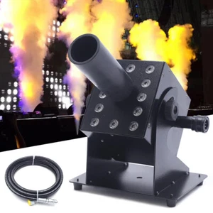 2er Pack LED CO2 Jet Rauchmaschine CO2 Kanone DMX Blaster DJ Disco Bühne & 6m Schlauch - Bild 1 von 17