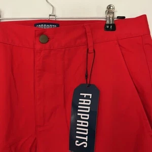 Fanpants Herren 30X36 Hose Rot Golf Heckklappe Sport Freizeit Chino Canvas Flat-Front - Bild 1 von 6