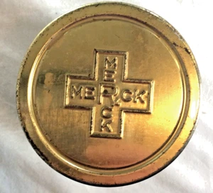 Merck & Co. latta per farmaci solfato di zinco - vuota con coperchio "veleno" - Foto 1 di 3