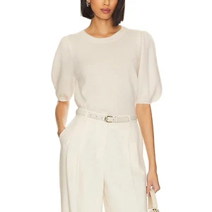 Paige 'Lucerne' White Puff Sleeve Sweater Size S - NWT - Picture 1 of 4