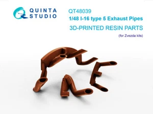 Quinta Studio 1/48 I-16 Type 5 Exhaust Pipes for Zvezda kits - Foto 1 di 1