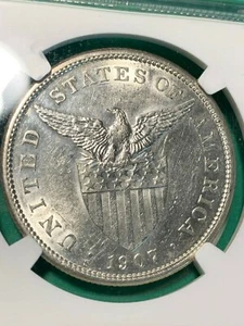 US PHILIPPINES 1907-S ONE PESO NGC AU DETAILS CLEANED LUSTROUS - Picture 1 of 4