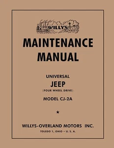 1945 - 1949 Jeep Willys CJ-2A Maintenance Manual - Picture 1 of 3