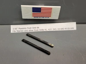 3/16 Masonry Drill Bits 2 Fits Stanley Yankee 049 03-043 41 41Y 45 Bell B 9-4221 - Picture 1 of 9
