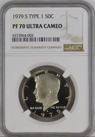 1979 S Type 1 Clad Kennedy Half Dollar NGC PF70 Ultra Cameo Cover