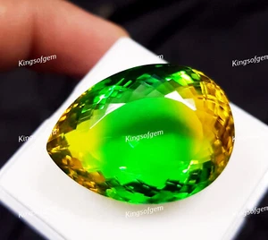 72 Ct Doublet Glass Stone Multi Color Tourmaline Pear Cut Stone Loose Gemstone - Picture 1 of 6