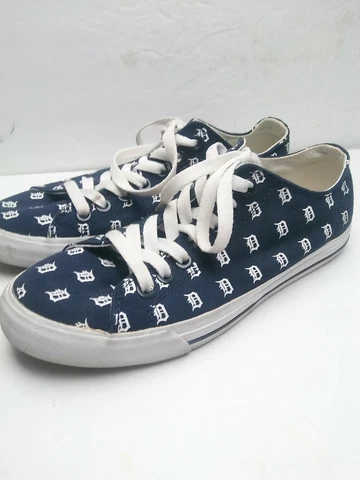 Detroit Tigers Canvas Shoes Baseball Women's Size 7.5 MLB Blue White Cover