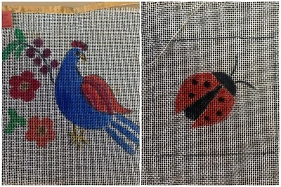 Vtg NOS Danji Designs Needlepoint HandPainted Cotton Mesh 13  8”x8” DD10 - Image 1 of 4