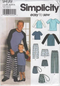 Sewing Pattern Simplicity 9499 Men's & Boys' Pajamas, Bags, Loungewear - Picture 1 of 1