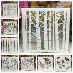 8 pezzi stencil stratificazione albero foglia ginkgo scrapbooking colorazione carta da parati carta - Foto 1 di 12