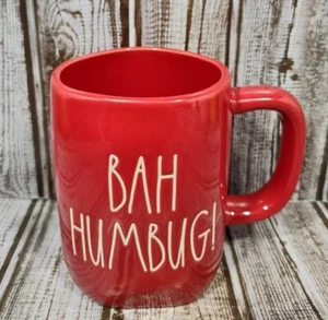 Rae Dunn Christmas “BA HUMBUG!” Red Mug White Large Letters NEW - Picture 1 of 6