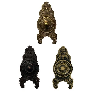 Victorian Brass Doorbell Push Button Sunburst Renovation Hardware - Picture 1 of 10