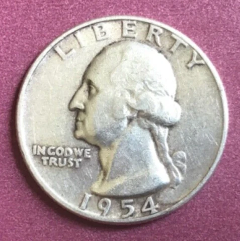 1954 P WASHINGTON QUARTER 90%Silver Fill Your Album Average Circulation Lot U578 Cover