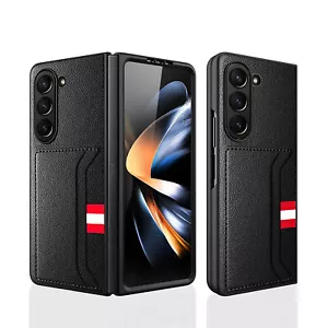 Funda protectora de pantalla con soporte para tarjeta billetera de cuero para Samsung Z Fold 7 2025/6/5 - Imagen 1 de 18