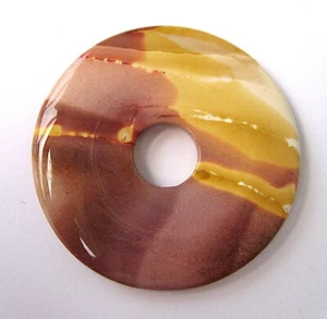 Ciambella mookait Ø 44 mm rotonda ciondolo pietra gioiello disco di pietra pi - Foto 1 di 5