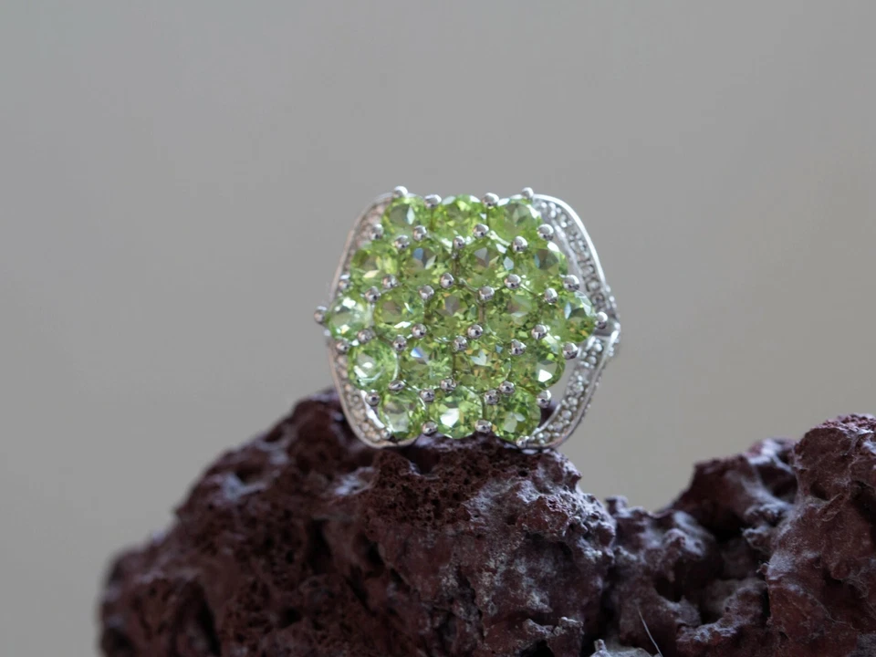 Changbai Peridot Sterling Silver Ring - Image 1 of 1