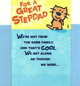 Tarjeta de felicitación distintiva Feliz Día del Padre por un gran padrastro genial - Imagen 1 de 3