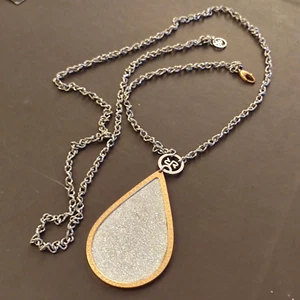 lunga collana firma Rebecca con pendente a goccia - vtg long necklace - Picture 1 of 5