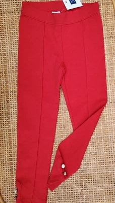Pantalón Legging Janie and Jack Rojo Tejido Elástico Talla 4 Nuevo con Etiquetas (27008B) Foto 1 de 4