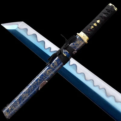 Cuchillo corto ninja afilado de acero al carbono Katana espada recta japonesa Tanto 1095 Foto 1 de 4