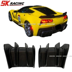 Fits Chevrolet Corvette C7 2014-19 Gloss Black Carbon Fiber Rear Bumper Diffuser - Imagen 1 de 30