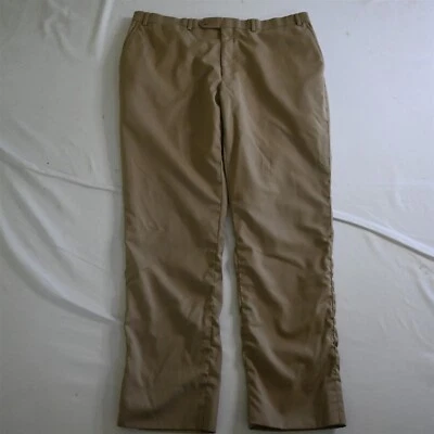 Hart Schaffner Marx 36x30 Khaki 100% Wool Flat Front Mens Dress Pants - Image 1 of 4
