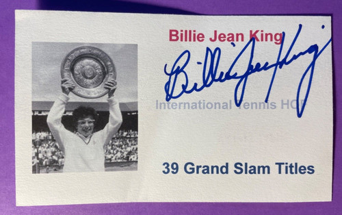 SIGNED BILLY JEAN KING 3" X 5" AUTOGRAPHED INDEX CARD - TENNIS - HOF | eBay
