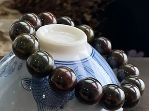 14mm Certified Natural Jadeite Jade Beads Premium Bracelet-5148 - Picture 1 of 7