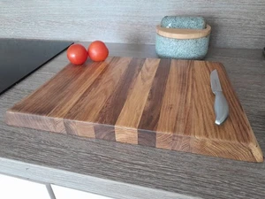 Handmade Walnut And Oak Chopping Board With Live Edge/Waney Edge Finish - Picture 1 of 7