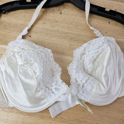 Sujetador Halter Victoria’s Secret 36C Etiqueta Dorada Vintage Marfil Encaje Solo EE. UU. Retro Foto 1 de 4