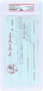 Jim Kaat New York Yankees Signed Check from August 15, 1979 - PSA 84855580 - Picture 1 of 2