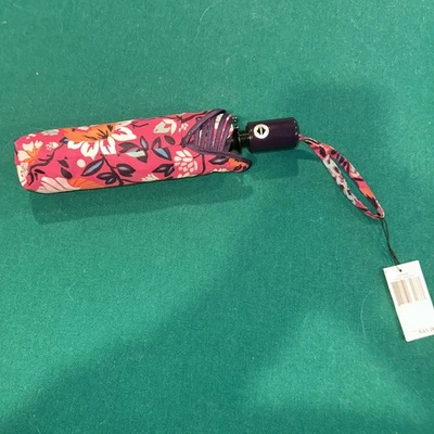 Vera Bradley Floral Folding Umbrella Compact Auto Open Close Travel Rain Gear - Image 1 of 4