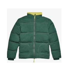 Allbirds Mens XL Trino Puffer Jacket Forest Green Yellow Full Zip Warm Coat - Picture 1 of 6