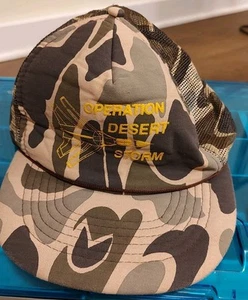 Cappello/Cappello Snapback Vintage Operazione Desert Storm Maglia Mimetica - Foto 1 di 6