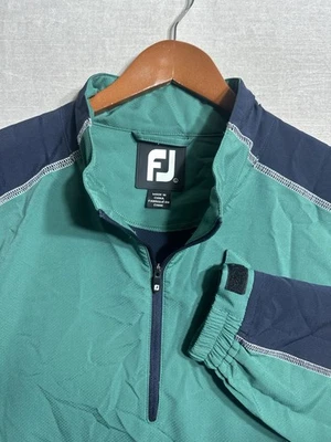 FootJoy Windbreake 1/4 Zip Jacket Mens Large Two-Tone Green FJ Sport Golf Logo - Image 1 of 4