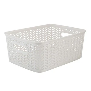 Small Herringbone Bin Storage Tote Basket Organizer Decorative, Good for Clos... - Picture 1 of 6