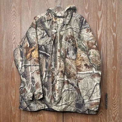VTG Wrangler ProGear Men's XXL Realtree Camo Hooded Jacket Quilted Lined Hunting - Image 1 of 4