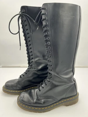 Doc Martens Black Knee High 20 Eye Lace Up Boots 9663 US Size 7 M - Image 1 of 4