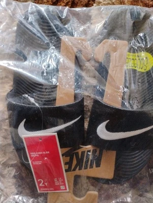 Nike Kawa Slide GS/PS Black White Size 2Y  - Image 1 of 4