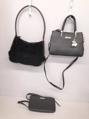 3 шт. Женские черные маленькие сумки с верхней ручкой Gianni Bernini, Nine West & Aidebam - Изображение 1 из 4
