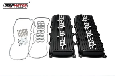 Deepmotor Aluminum Cast Valve Covers for Gen 3 III Hemi 5.7L 6.1L 6.4L Black - Image 1 of 4