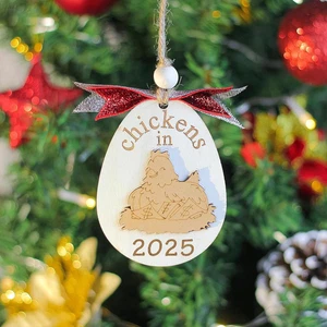Hühnerschmuck für Weihnachtsbaum 2025, Hühnerschmuck lustiger Schal Huhn  - Bild 1 von 4